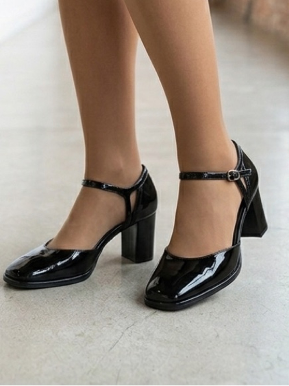 Newbella Patent Mary Jane Block Heel Pumps 9 Elegant Event Offie Siren Night Out